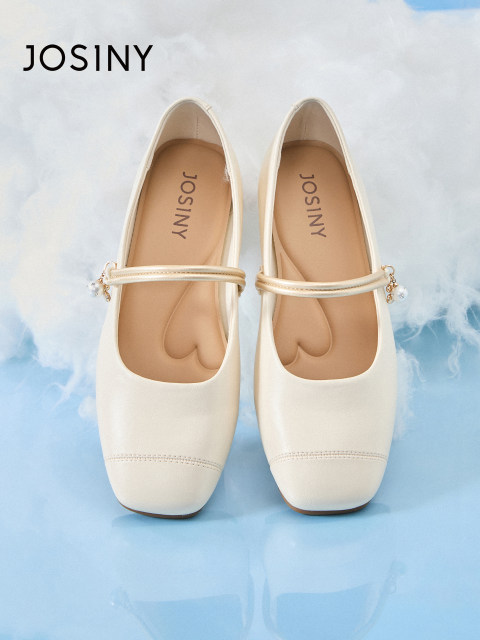 Zhuosini soft sole single shoes for women's summer 2025 new flat shoes French skirt with beautiful low heel Mary Jane women's shoes