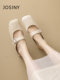 Zhuoshini Baotou Slippers for women wearing 2025 new retro flat-sole Berken square-toe semi-trapping soft-sole lazy shoes