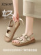 
Zhuosini flat sandals women's shoes for summer wear 2025 new soft-soled beach brenkien shoes mother retro lightweight