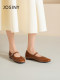ZhuoShini Marie Jane Women's 2025 new spring and autumn French shallow mouth leather shoes with high pleated flat sole shoes
