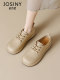Zhuosini thick-soled Birkenstock shoes for women 2025 spring new British style soft sole single shoes round toe flat leather shoes
