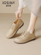 Zhuosini thick-soled Birkenstock shoes for women 2025 spring new British style soft sole single shoes round toe flat leather shoes
