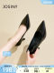 Zhuosini professional high heels women's 2025 spring new style stilettoe work shoes pointed toe civil servant black single shoes
