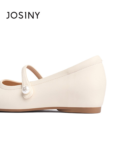 Zhuoshini white single shoes women's 2024 spring new flat shoes shallow mouth low heel leather shoes commuting Mary Zhen women's shoes