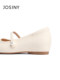 Zhuoshini white single shoes women's 2024 spring new flat shoes shallow mouth low heel leather shoes commuting Mary Zhen women's shoes