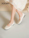 ZhuoShini Marie Jane Women's 2025 new spring and autumn French shallow mouth leather shoes with high pleated flat sole shoes
