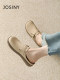 Zhuoshini leather-faced Birkenstock shoes for women 2025 summer new style bag-toe half-slippers wear versatile and one-foot-punch Muller-drag