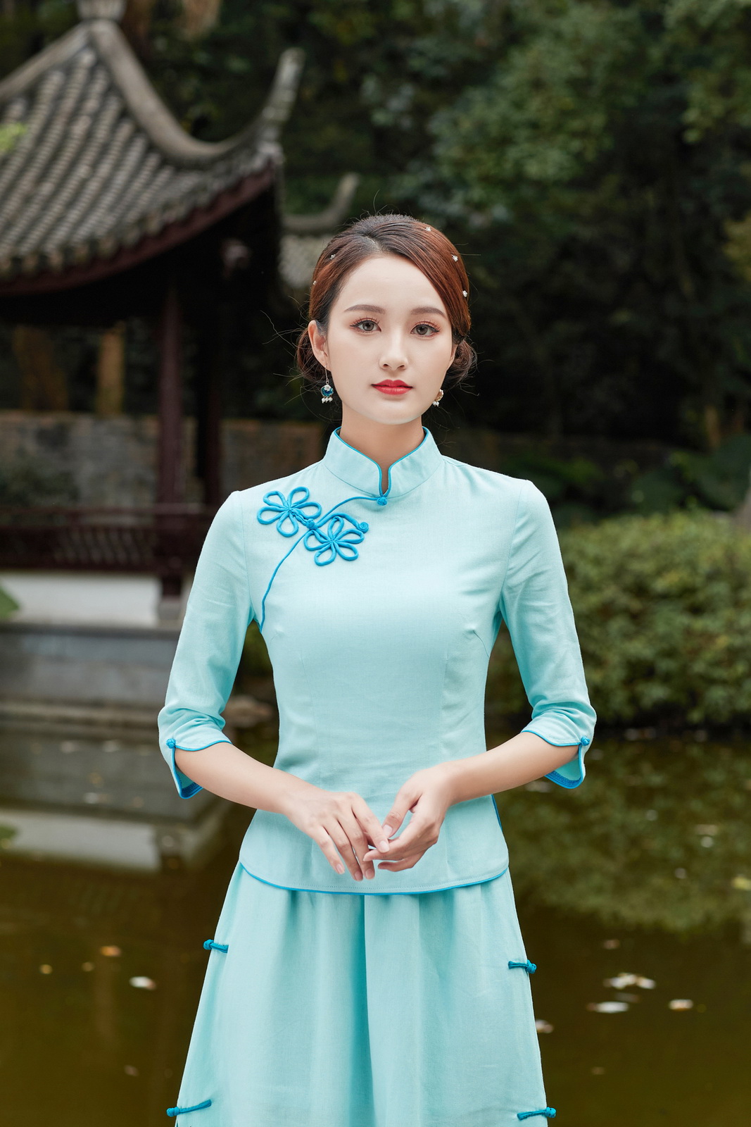 中国漢服女性トップス - 中華民国風タンシュイ