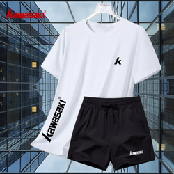 Kawasaki Badminton Uniform Quick-Drying Sportswear Suit for Men and Women Training Casual Loose Breathable Mesh Short-Sleeved Shorts
