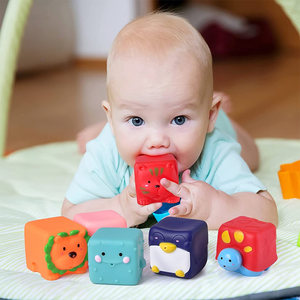 Children's soft rubber building bay baby 1 year old 2 -year -old large particle bath, bathing, big piece, big stackle, June baby boy

