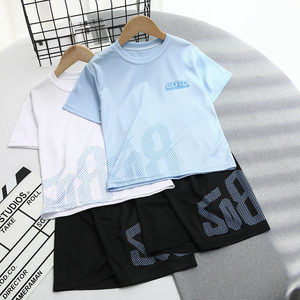 
Boys' quick-drying suit 2026 summer new short-sleeved shorts children's ice silk sportswear casual thin two-piece set