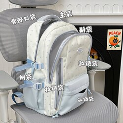 Cute Color-Blocked School Bag, Large Capacity, College-Style Backpack for Junior High School, Elementary School Girls, High School Students, and College Students, Travel Backpack