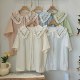 Spring and summer embroidered lace doll collar short-sleeved shirt for women Risen series loose age-reducing slimming college style versatile shirt
