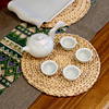 Japanese-style simple straw woven pastoral placemat coaster heat insulation pad tea set pad hand-woven pot mat bowl mat round placemat