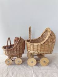 ins Style Baby Basket-Shaped Stroller, Wicker Storage Basket, Pet Bed, Postpartum Flower Basket, Photography Props, First Birthday Gift