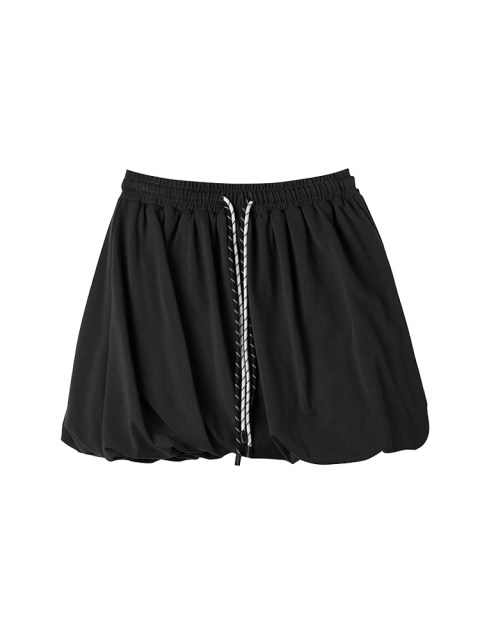 1313 slim gray fluffy flower bud short skirt for summer women's slim drawstring sports elastic skirt
