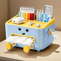 Stationery Storage Box, Pen Holder, Multifunctional Organizer, Desktop Workstation Transformation Tool, Student Dormitory, Girls' Office, Compartmentalized Storage Rack, Remote Control Holder, Tissue Box, Creative Cute Pen Holder