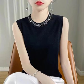 Temperament diamond-encrusted wool suspenders new spring style for women