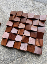Solid wood mosaic patch original wood living room TV background wall three-dimensional triangle 3D acoustic diffusion board sound insulation board