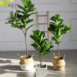 Scandinavian Classic Single Dry Piano Leaf Banyan Small Fresh Garden Artificial Decorative Tree Bonsai Floor-To-Ceiling Window Living Room Floral Zen