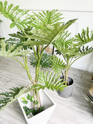 Nordic Style Spring Taro Leaves Pu Dried 130cm High Realistic Plant Floor-Standing Potted Plant with Pot Garden Landscape Decoration Ornament