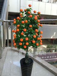  Artificial Plants Floor-Standing Floral Arrangement Pastoral Fruit Tree Kumquat Tree Living Room Decoration Fake Flowers Decorative Silk Flowers