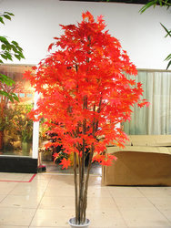 Imperial Scenery Craft* Artificial Plants Artificial Trees Fake Trees Decoration for Living Room Office Garden 5 Branches 2m Red Maple Tree