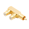 Gold-plated rca lotus audio adapter speaker male to female one point two pairs of plug tv video three-way av head
