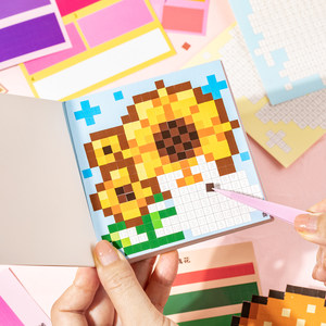 
Pixel style spelling bean sticker book high-looking children and girls cute diy handmade sticker book educational toy goo book