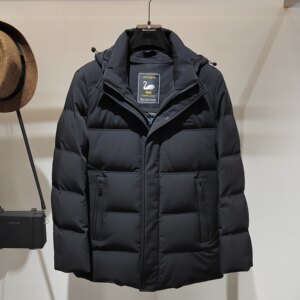 
High-end goose down jacket men's removable inner liner new hooded down jacket men's thickened and warm middle-aged and elderly dad's clothes