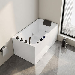 Acrylic Household Small Apartment Bathtub Japanese Style Deep Soaking Surfing Massage Sitting Smart Constant Temperature Bathtub Square Thin Edge