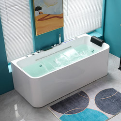 Household Acrylic Waterfall Surfing Massage Bathtub Small Apartment Modern Freestanding Constant Temperature Smart Bubble Bath Tub