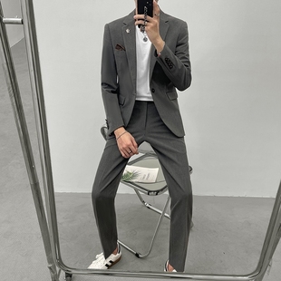 放然纯色西服套装
