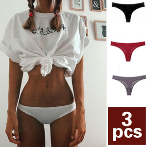 Three pieces of one piece of ice silk permeability sexy non -traceless fitness pants pants female low -waist sports inner cotton crotch