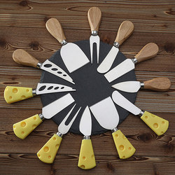 Wooden Handle Stainless Steel Cheese Knife Cheese Knife Pizza Knife Steak Knife Butter Spatula Kitchen Baking Tools