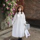 
Forest heavy industry embroidered lace edge doll collar long sleeve dress loose versatile pure cotton layered inner long skirt for women
