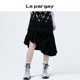 Napajia Asymmetrical mid-length skirt 2025 Spring New Women's Black Versatile Casual Skirt