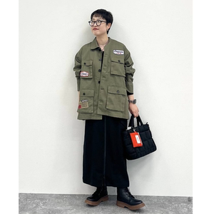 
NA2025 autumn and winter popular limited edition old-school multi-pocket badge mid-length windbreaker jacket