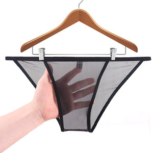 Men's underwear Male transparent briefs, seamless low -waist ultra -thin sexy mesh trousers head for men and women