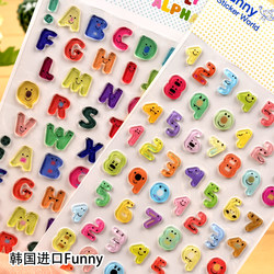 Colorful Transparent Candy Stereo Numbers and English Letters Crystal Stickers for Kidsren's Keyboard and Mobile Phone Case Decoration Stickers