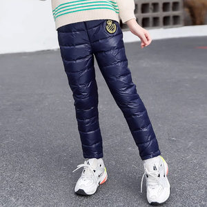 
Children's down pants boys and girls wear warm pants outside baby winter thick white duck down pants medium big children's inner lid