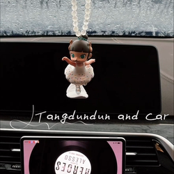 Blind Box Transformation Handmade Molly Car Hanging Decoration Sweet Ballet Car Pendant for Girls with a High-End Feel Car Decoration Car Hanging Ornament