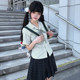 Original Ogasawara shirt Academy style waist-closed short-sleeved jk uniform embroidered shirt top
