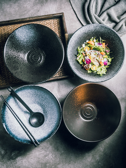Set Di 4 Ciotole Giapponesi Per Ramen In Porcellana – 18 Cm, Per Zuppa E Insalata, Microonde E Lavastoviglie