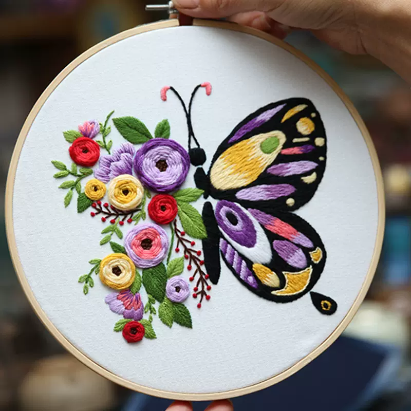 刺绣手工diy自绣衣服材料包儿童初学欧式立体绣花DIY挂画创意绣品-Taobao 