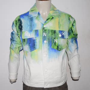 
C men's autumn and winter lapel denim jacket, fashionable printed denim jacket, fashion brand jacket, 4390