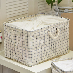 Scandinavian ins Cotton and Linen Storage Boxes with Drawstring, Waterproof and Environmentally Friendly Storage Boxes with Lids, Drawstring Dirty Clothes Basket, Foldable Storage Box