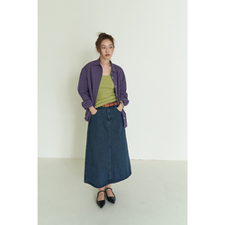 Nothingnowhere Fw23 Japanese Love Letter Denim Friendly Length Lazy Retro Dark Denim Skirt