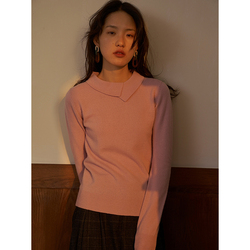 Nothing Nowhere Fw22 Multi-color Nm Plain Weave Australian Wool Soft And Comfortable Folding Collar Close-fitting Sweater
