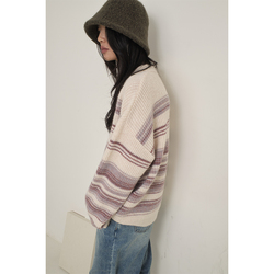 Nothing Nowhere 23fw Utopia Soft Color Utopia Wool Mohair Contrast Striped Sweater